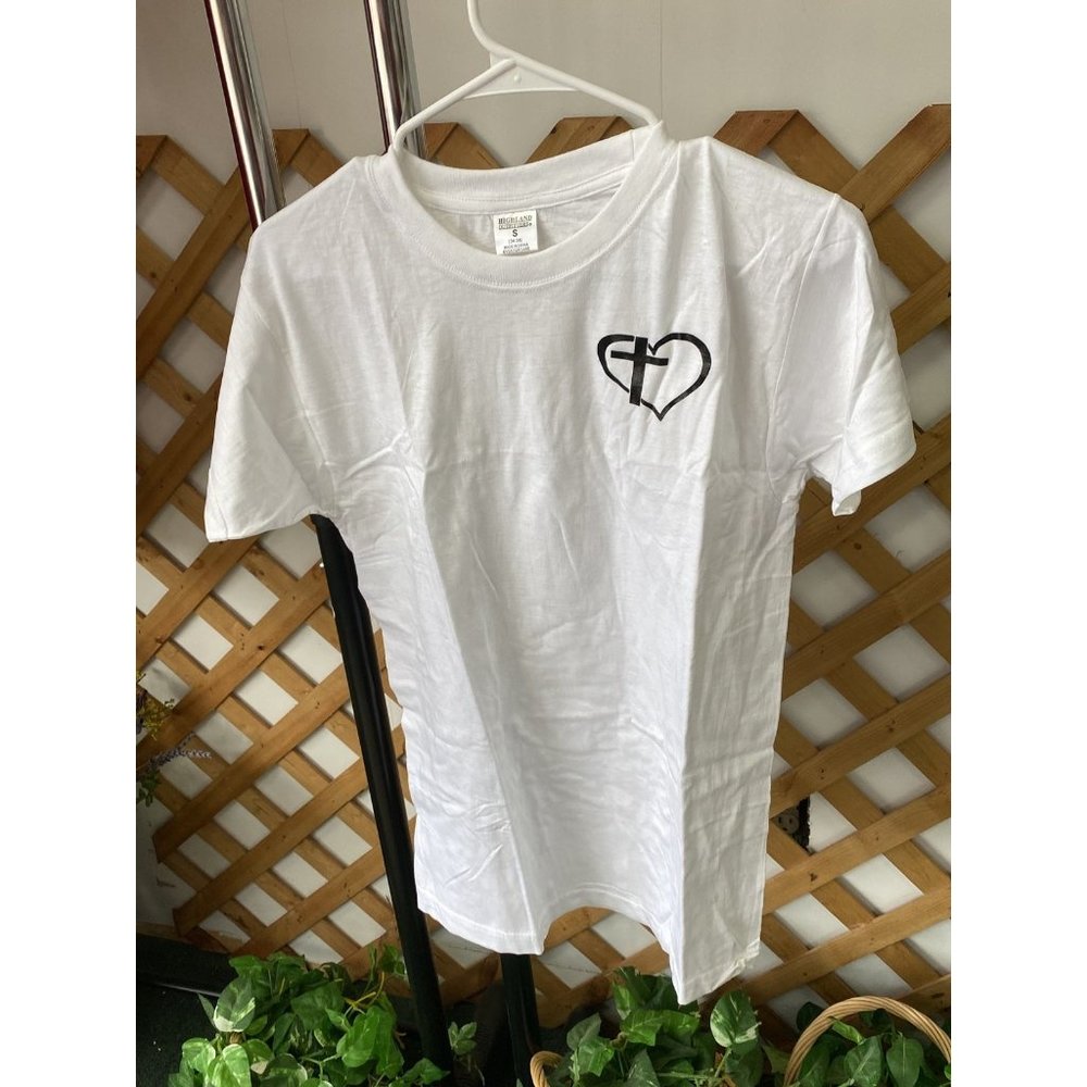 Religious heart cross tee